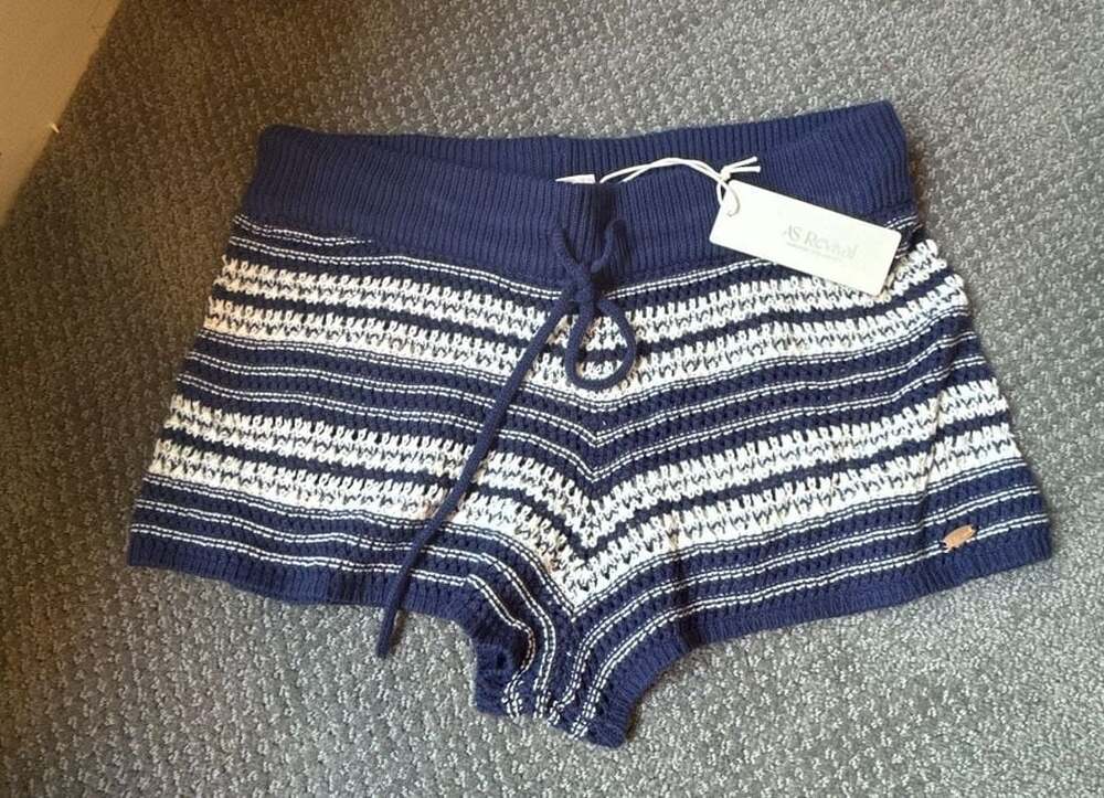 AS Revival Boardwalk Striped Knit Shorts with Star Applique
